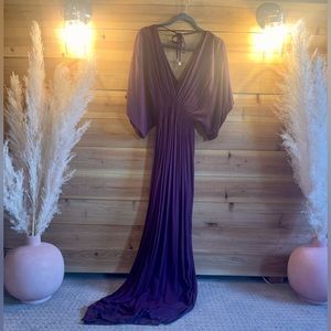 LOVESTITCH Purple Kimono Sleeve Maxi Dress